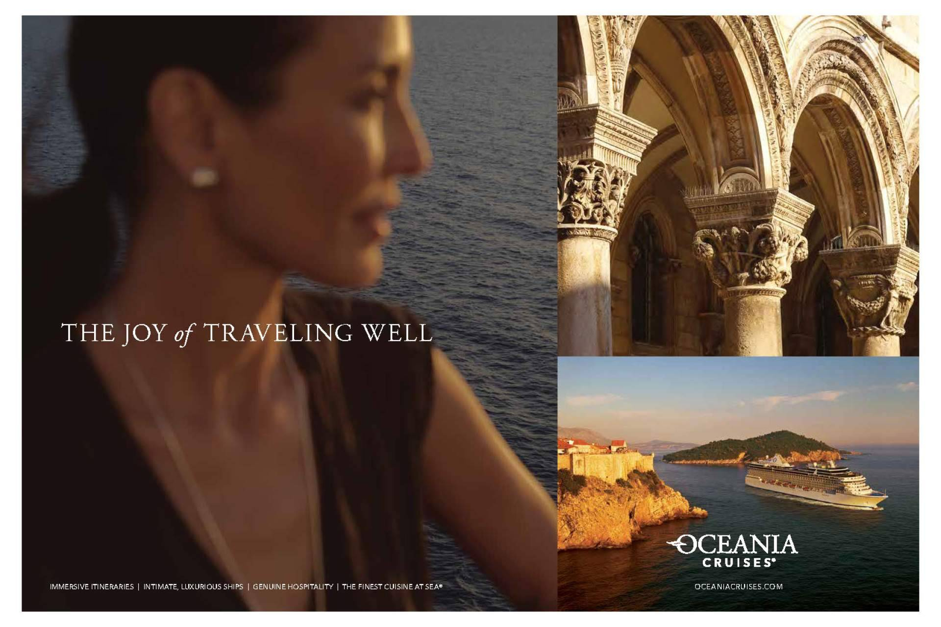 Oceania Cruises presenta “The Joy of Traveling Well”, una nueva etapa en su identidad de marca